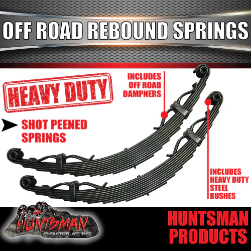 x2 9 Leaf Off Road Trailer Caravan Springs 2000Kg with Rebound Straps - Image 3