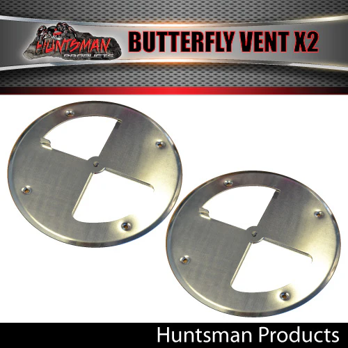 2x Aluminium Butterfly Vent. 197mm diameter Caravan, Boat, Truck Horse Float