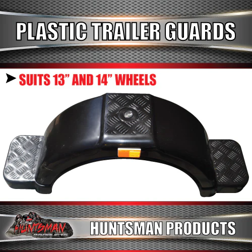 x2 Boat Trailer Black Plastic Trailer Mudguard & Steps Suit 13" or 14" Wheels - Image 2
