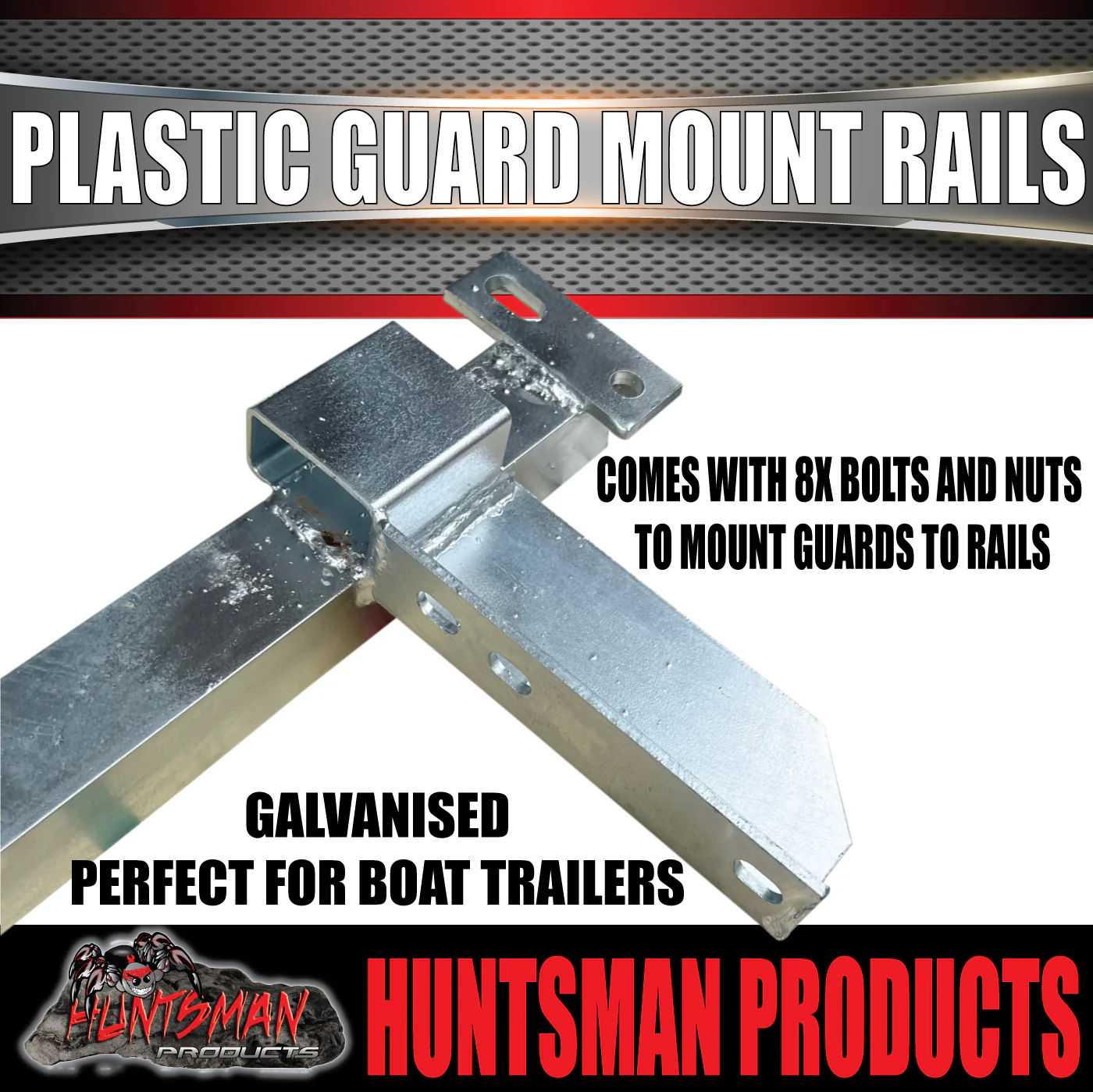 x2 Boat Trailer Slipper Spring Mount Rails suit Plastic Guards 13" or 14" Wheels - Image 5