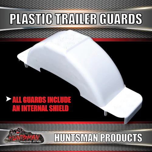 x2 Boat Trailer White Plastic Trailer Mudguard & Steps Suit 13" or 14" Wheels - Image 2