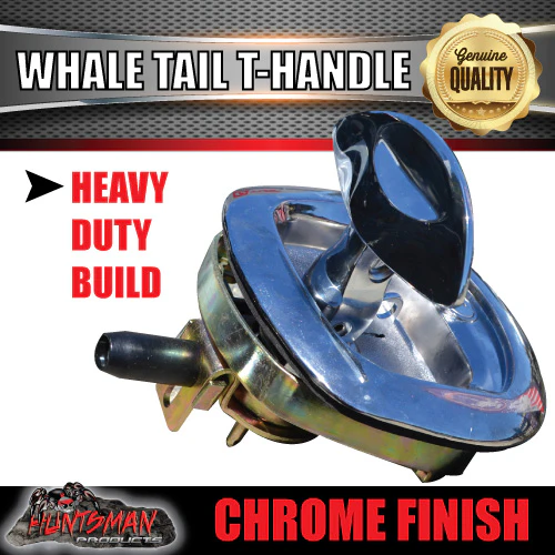 x2 Chrome Whale Tail T Handle Folding Lock for Trailer Caravan Canopy - Image 6