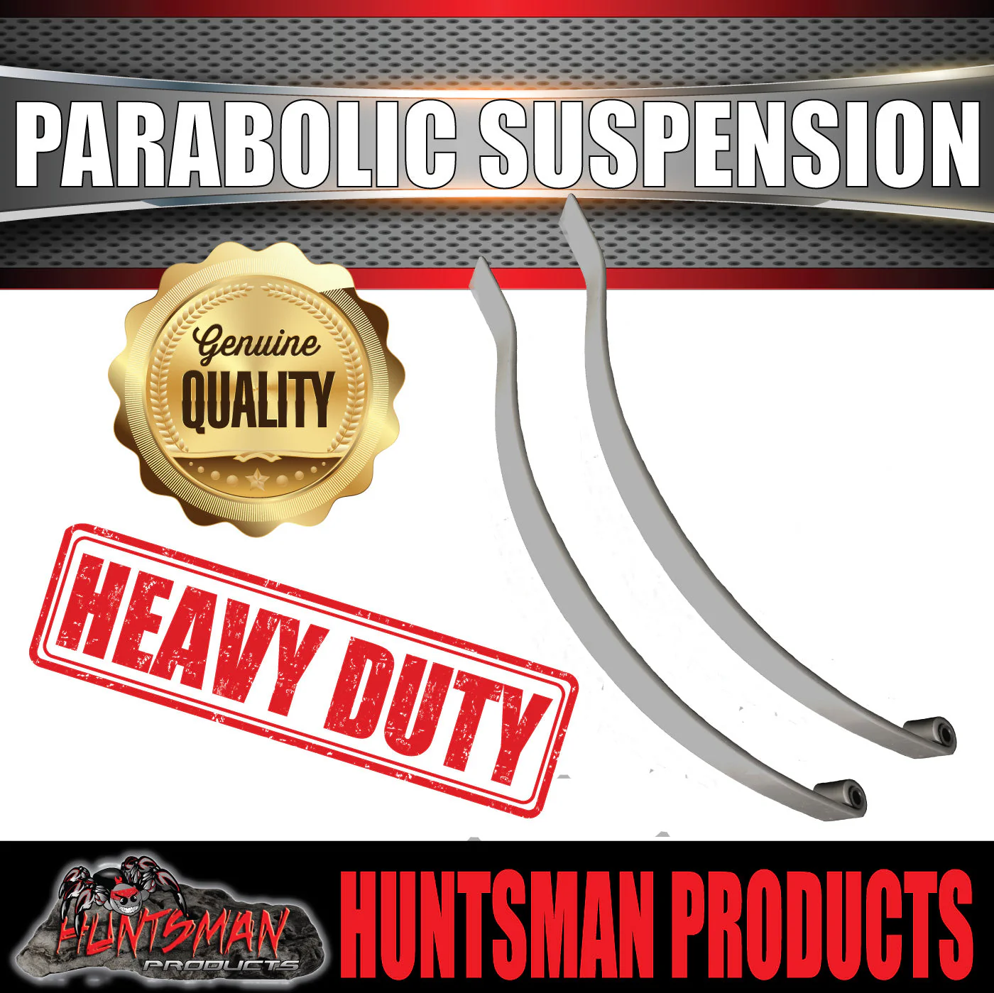 x2 Dacromet 15mm Trailer Parabolic 1000kg Springs + U Bolt & Hanger Kit. - Image 6