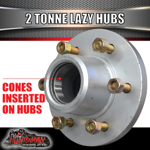 x2 Gal 2 Tonne 6 Stud Trailer Hubs 6/139.7 pcd 2000kg & Stub Axles KOYO Bearings - Image 2