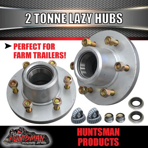 x2 Gal 2 Tonne 6 Stud Trailer Hubs 6/139.7 pcd 2000kg & Stub Axles KOYO Bearings - Image 4