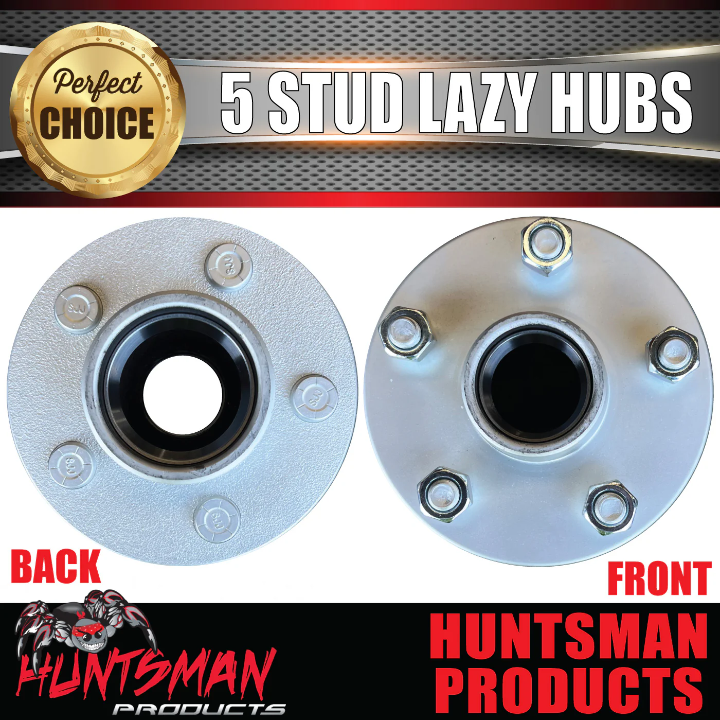 x2 Galvanised Boat Trailer Caravan Lazy hubs suit Holden HQ 5/120.65 PCD & LM KOYO bearings - Image 9