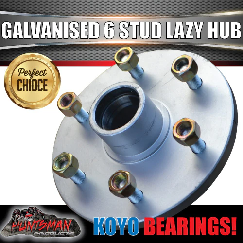 x2 galvanised 6 stud lazy x2 Galvanised 6 stud 6/139.7 PCD Trailer Caravan Hubs & LM KOYO Bearing Kits Suit Landcruiser Patternhubs & holden Koyo LM bearings - Image 2