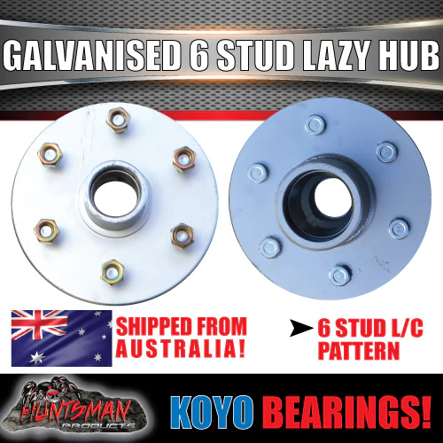 x2 galvanised 6 stud lazy x2 Galvanised 6 stud 6/139.7 PCD Trailer Caravan Hubs & LM KOYO Bearing Kits Suit Landcruiser Patternhubs & holden Koyo LM bearings - Image 3