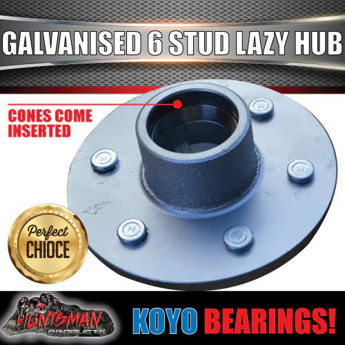 x2 galvanised 6 stud lazy x2 Galvanised 6 stud 6/139.7 PCD Trailer Caravan Hubs & LM KOYO Bearing Kits Suit Landcruiser Patternhubs & holden Koyo LM bearings - Image 4