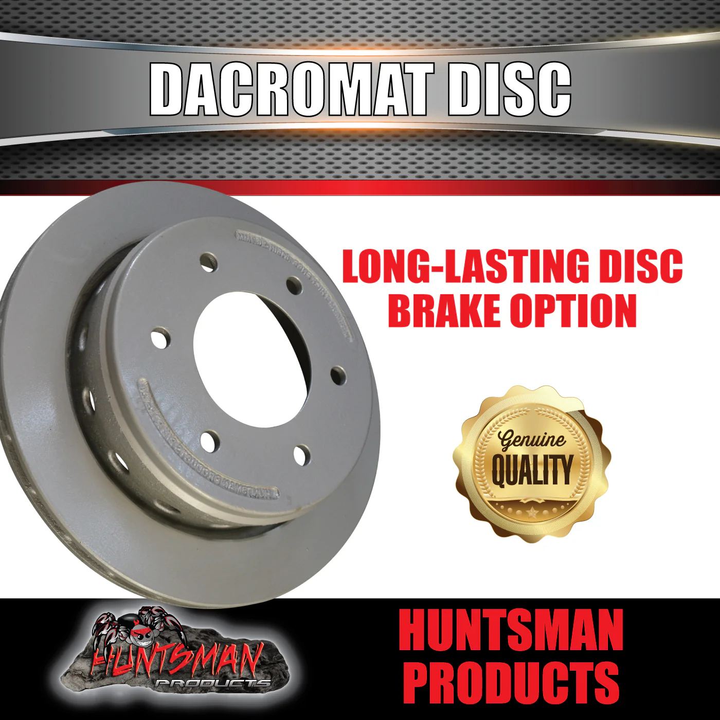 x2 Huntsman 12" Dacromet 6 Stud L/C Ventilated Boat Trailer Slip Over Discs - Image 2
