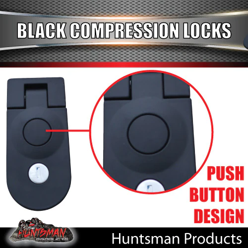 x2 Large Black Compression Lock Rounded End. Tool Box Camper Tradesman Trailer - Image 3