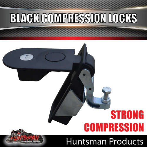 x2 Large Black Compression Lock Rounded End. Tool Box Camper Tradesman Trailer - Image 4