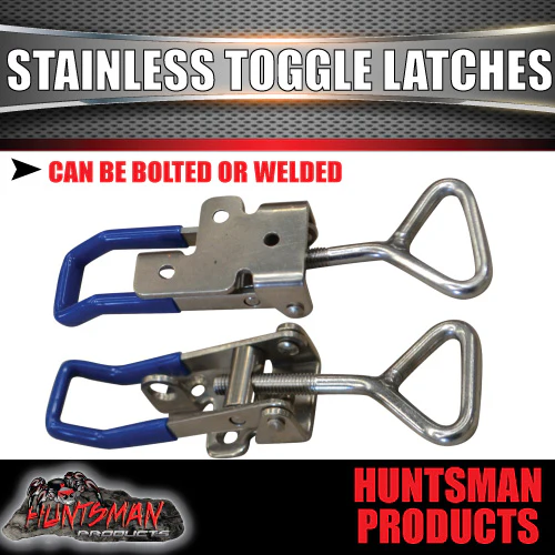 x2 Large Stainless Steel Toggle Over Centre Latch. Tool Box Truck Trailer SS304 - Image 4