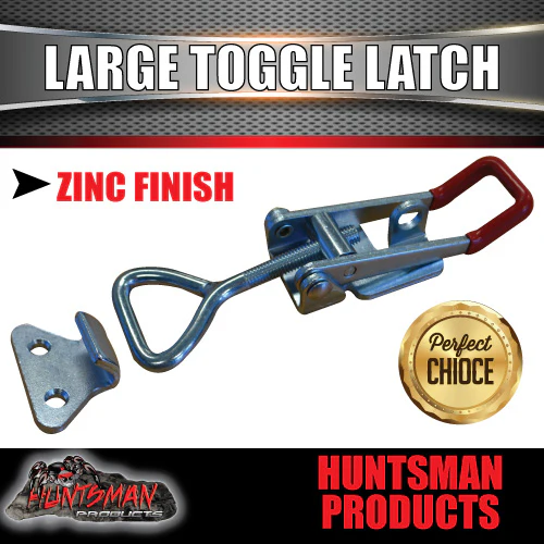 x2 Large Zinc Toggle Latch Over Centre Fasteners For Tool Box Trailer 4wd - Image 2