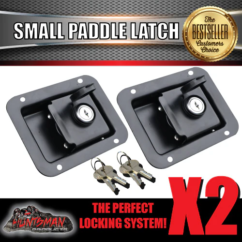 x2 Black Paddle Handle Lock Latch for Caravan Canopy Ute Truck Toolbox