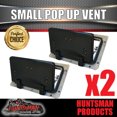 x2 Small Black Pop Up Roof Air Vent For Trailer Canopy Horse float Truck Caravan