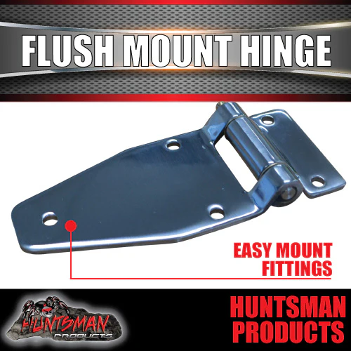 x2 Stainless Steel Flush Mount Hinge with Grease Nipple. For Truck Trailer Boat Box Cabinet - Image 5