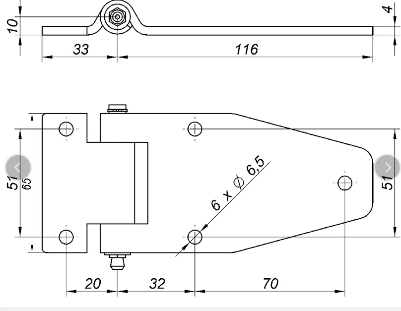 x2 Stainless Steel Flush Mount Hinge with Grease Nipple. For Truck Trailer Boat Box Cabinet - Image 6