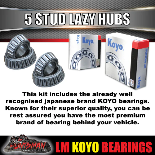 x2 Trailer Caravan Hubs 5/139.7 suit F100 & Suzuki Pattern & LM Holden Japanese KOYO bearing Kits - Image 2