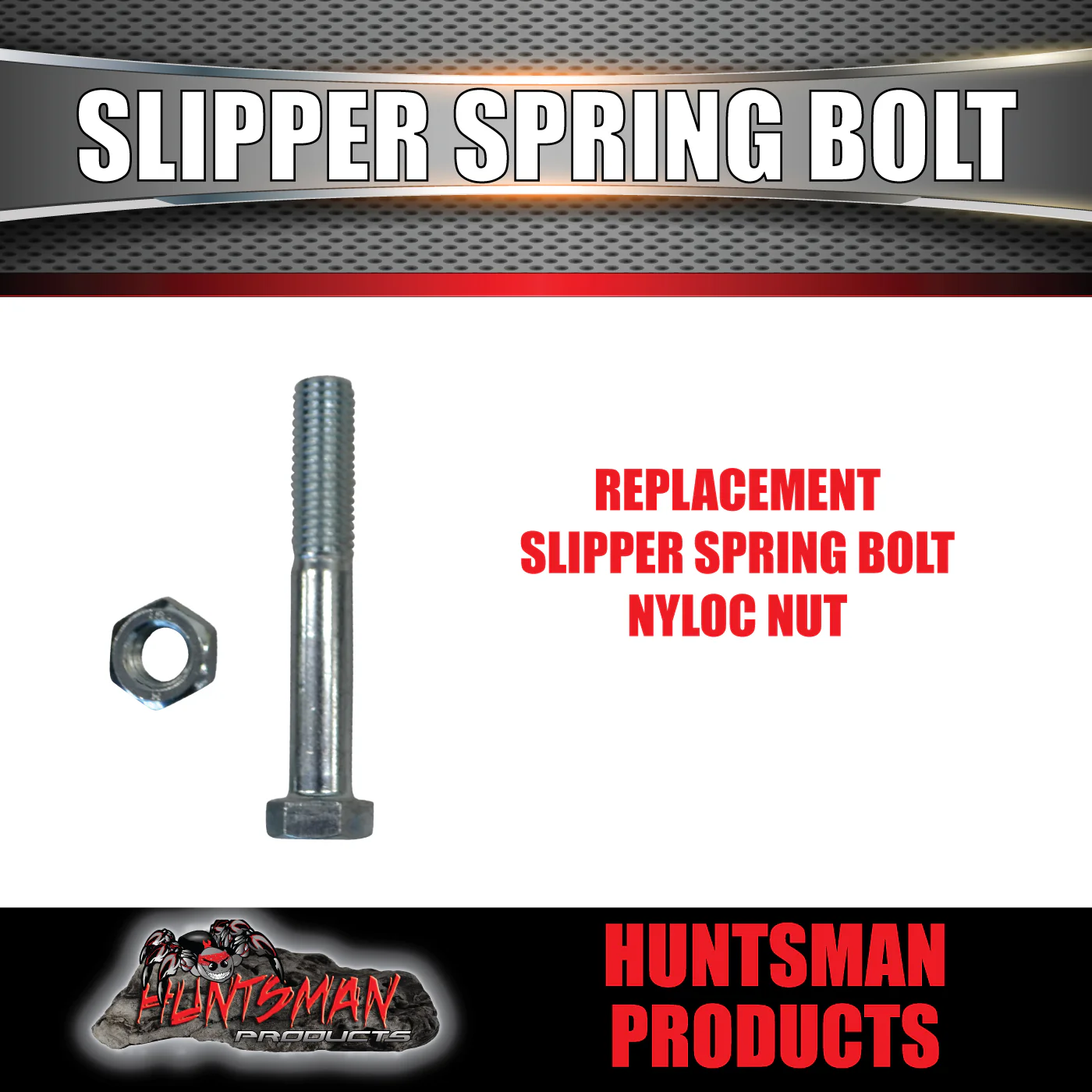 x2 Zinc Finish High Tensile Trailer Spring Eye Bolts Suit 45mm Springs with 1/2" Bushes - Image 2