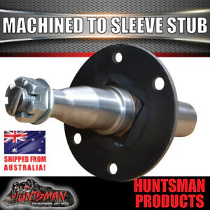 X2 Trailer Stub Axles 45x250mm With Hydraulic Drum Brake Mounts Suits 50x50x5 RHS - Image 2
