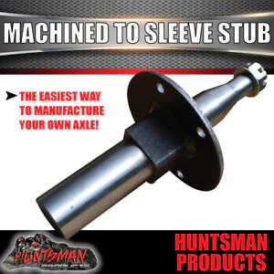 X2 Trailer Stub Axles 45x250mm With Hydraulic Drum Brake Mounts Suits 50x50x5 RHS - Image 3