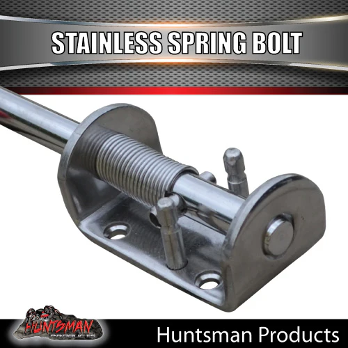 2x 1/2" Truck Trailer Door Stainless Spring Bolt Latch Catch 12mm x 160mm - Image 2
