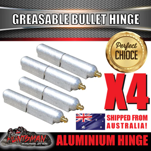 x4 100mm x 16mm Aluminium Greasable Bullet Hinge