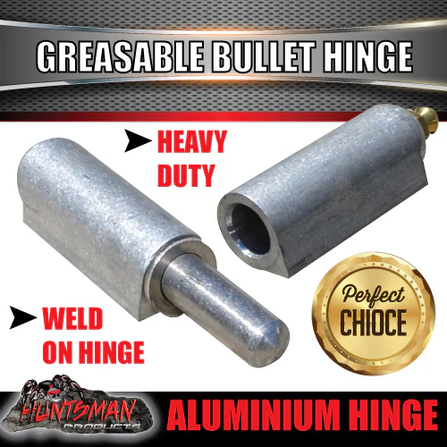 x4 100mm x 16mm Aluminium Greasable Bullet Hinge - Image 4