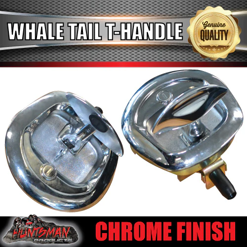 x4 Chrome Whale Tail T Handle Folding Lock for Trailer Caravan Canopy - Image 5