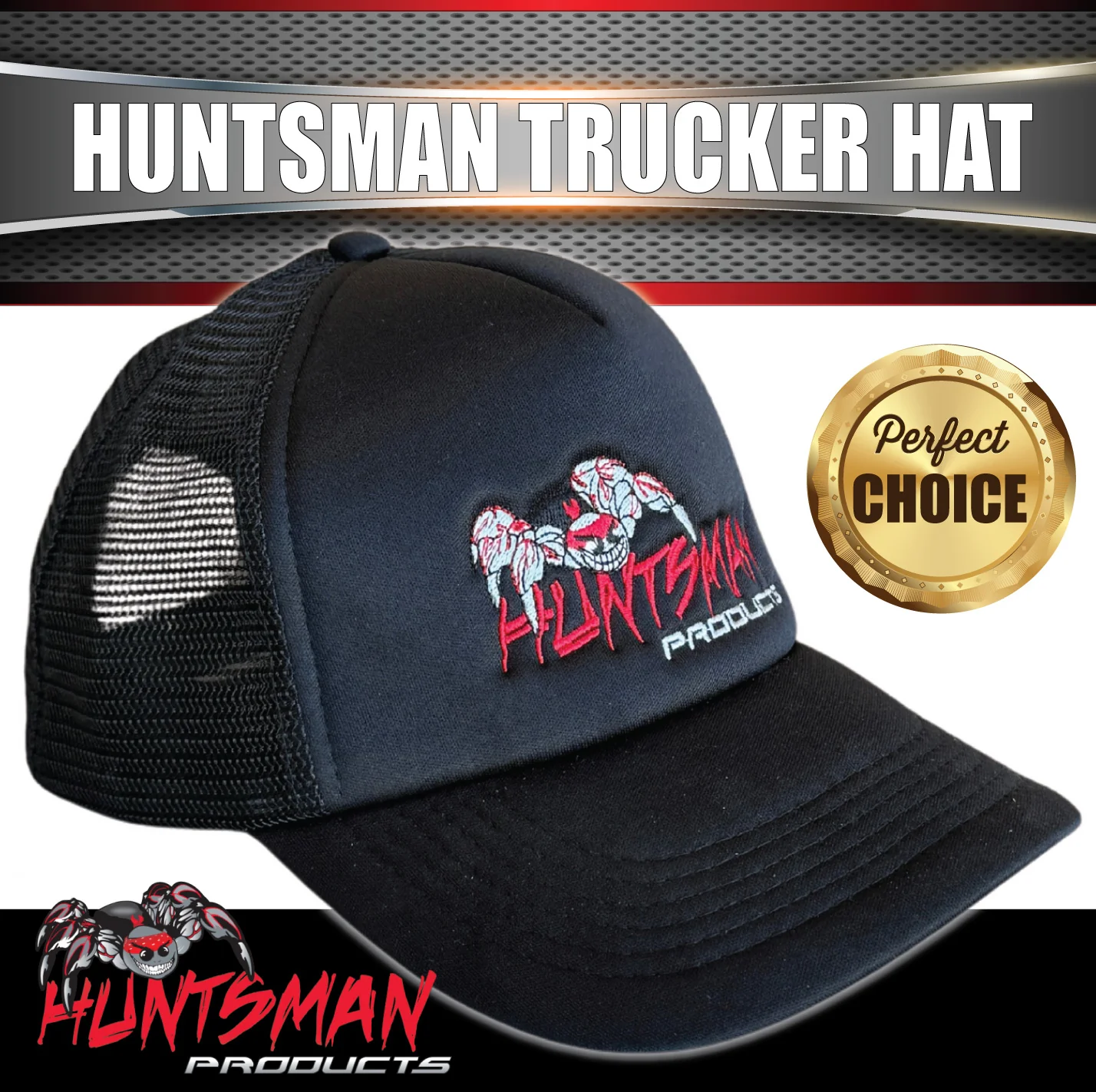 x2 Huntsman Products Adjustable Snapback Mesh Trucker Hat, 1 Size Fits Most - Image 5