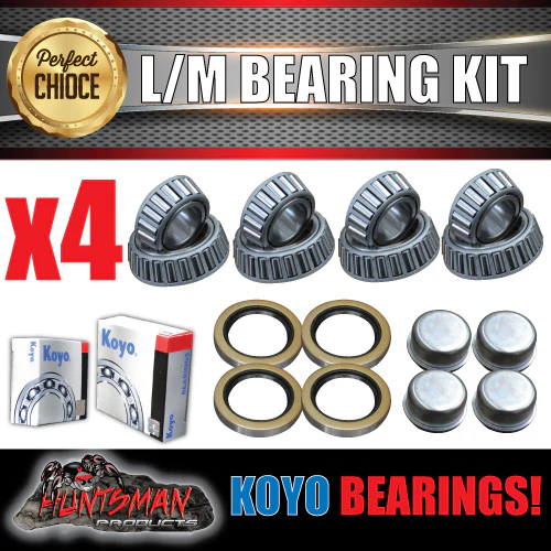 x4 Koyo Japanese LM Holden Trailer Caravan Tapered Bearing Kits 67048 & 11949