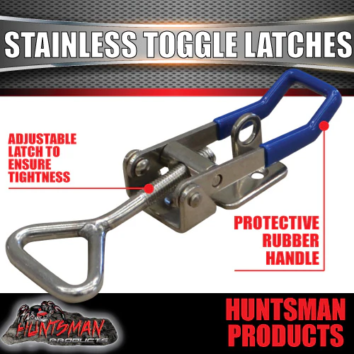 x4 Large Stainless Steel Toggle Over Centre Latch. Tool Box Truck Trailer SS304 - Image 2