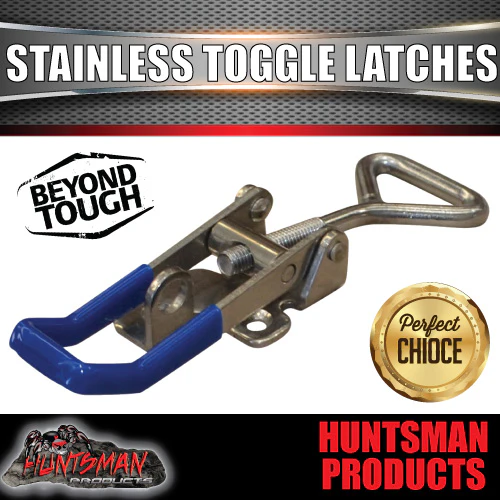 x4 Large Stainless Steel Toggle Over Centre Latch. Tool Box Truck Trailer SS304 - Image 5