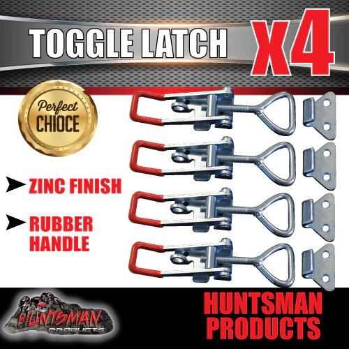 x4 Large Zinc Toggle Latch Over Centre Fasteners For Tool Box Trailer 4wd