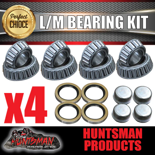 x4 (LM) Holden Trailer Wheel Bearing Kits + Oil Seal & Dust Cap Suit 39/40 Axle