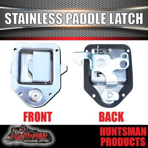 X4 Mini Stainless 110mm x 83mm E coated Paddle Toolbox Lock Latch. For Trailer Truck Caravan Ute door - Image 3