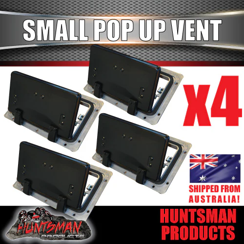 x4 Small Black Pop Up Roof Air Vent For Trailer Canopy Horse float Truck Caravan