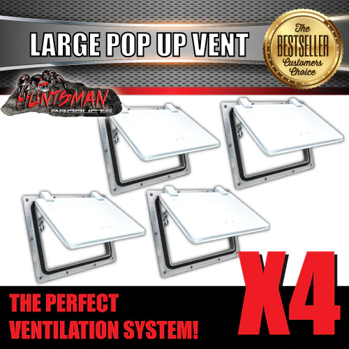 x4 Small White Pop Up Roof Air Vent For Trailer Canopy Horse float Truck Caravan