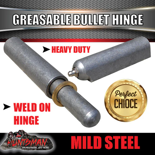 X4 Steel Greasable Bullet Hinge Brass Pin & Washer 200mm x 23mm - Image 3