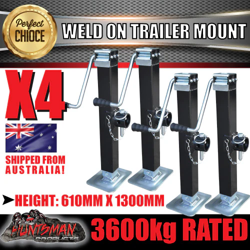 4x Canopy Trailer Caravan Jack Stand 3600kg Rated Heavy Duty 600mm Extension
