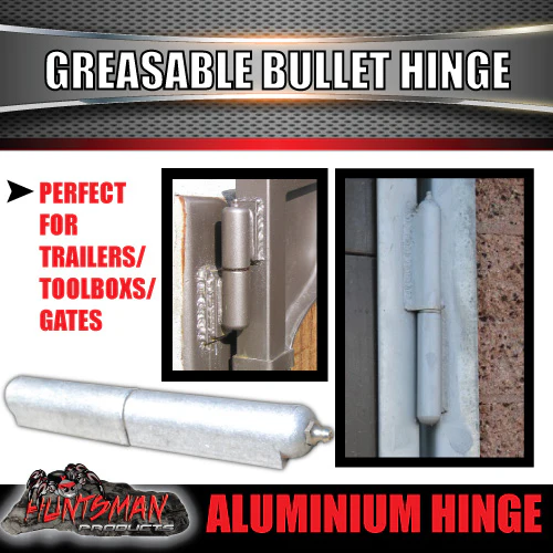 x6 200mm x 23mm Aluminium Greasable Bullet Hinge - Image 2