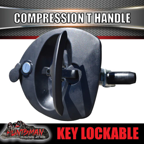 x6 Black Reinforced Fibre Compression T Lock for Trailer Caravan Boat Truck Toolbox - Image 7
