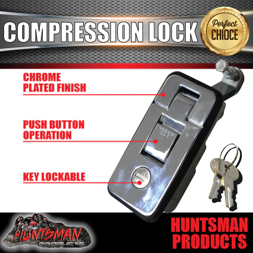 X6 Small Chrome Compression Locks for Tool Box, Camper Tradesman Trailer - Image 3