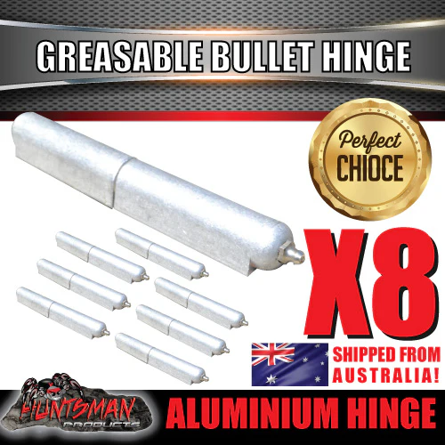 x8 200mm x 23mm Aluminium Greasable Bullet Hinge